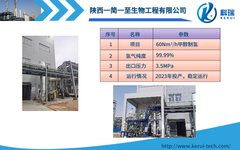 陜西一簡一至-60Nm3/h甲醇裂解制氫